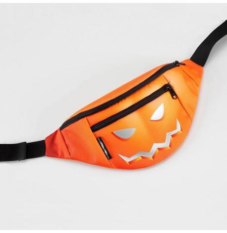 Поясна сумка-бананка помаранчева evil гарбуз