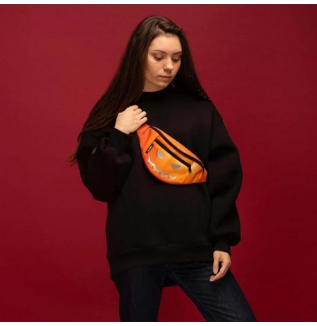 Поясна сумка-бананка помаранчева evil гарбуз