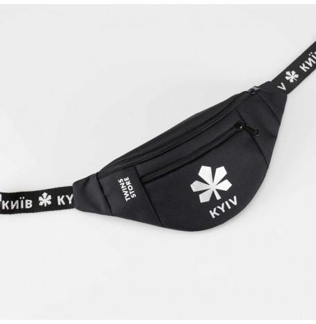 Поясна сумка-бананка чорна Kyiv