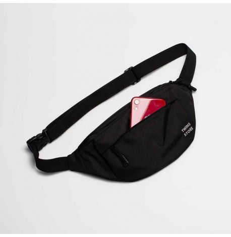 Поясная сумка-бананка черная большая