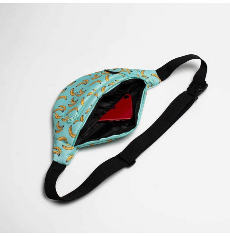 Поясная сумка-бананка мятная с бананами