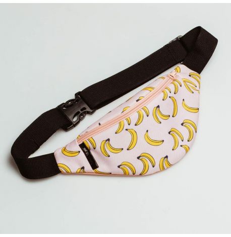 Сумка-бананка дитяча персикова з бананами