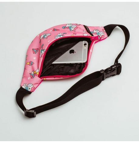 Сумка-бананка дитяча рожева pink unicorn