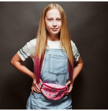 Сумка-бананка дитяча рожева pink unicorn