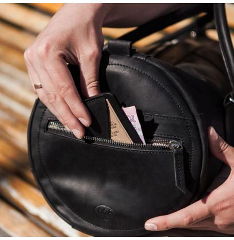 Шкіряна дорожня сумка Harper (чорна) шкіра Crazy Horse