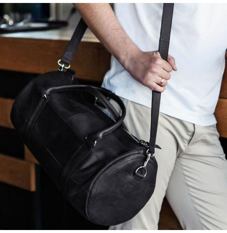 Шкіряна дорожня сумка Harper (чорна) шкіра Crazy Horse