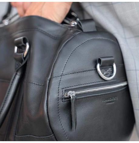 Шкіряна дорожня сумка Harper (чорна) шкіра Krast