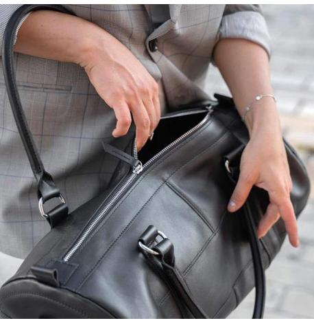 Шкіряна дорожня сумка Harper (чорна) шкіра Krast