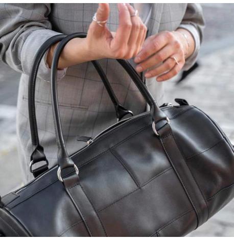 Шкіряна дорожня сумка Harper (чорна) шкіра Krast
