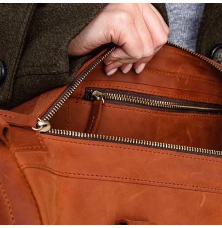 Кожаная дорожная сумка Harper (светло-коричневая) кожа Crazy Horse