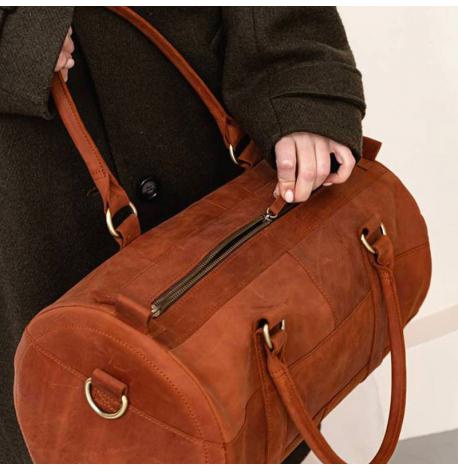 Кожаная дорожная сумка Harper (светло-коричневая) кожа Crazy Horse