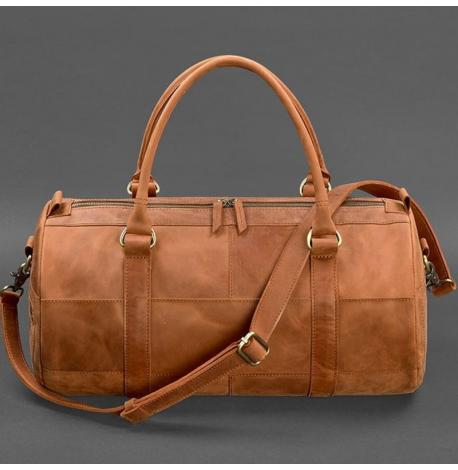 Кожаная дорожная сумка Harper (светло-коричневая) кожа Crazy Horse