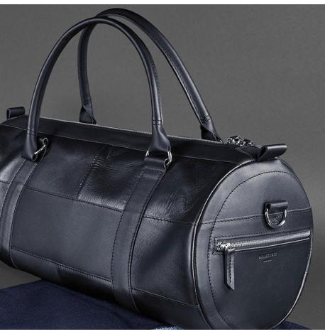 Шкіряна дорожня сумка Harper (темно-синя) шкіра Krast