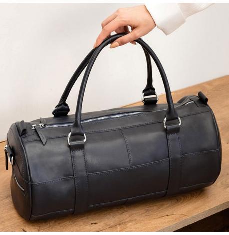 Шкіряна дорожня сумка Harper (темно-синя) шкіра Krast