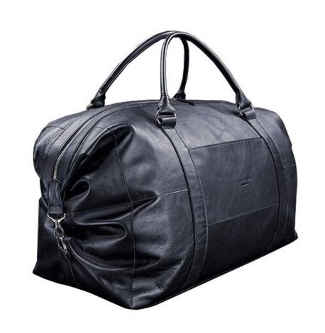 Шкіряна дорожня сумка (темно-синя)