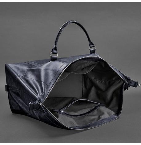 Шкіряна дорожня сумка (темно-синя)