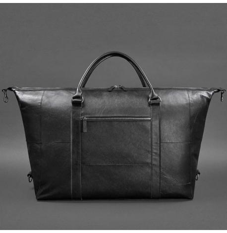 Шкіряна дорожня сумка чорна