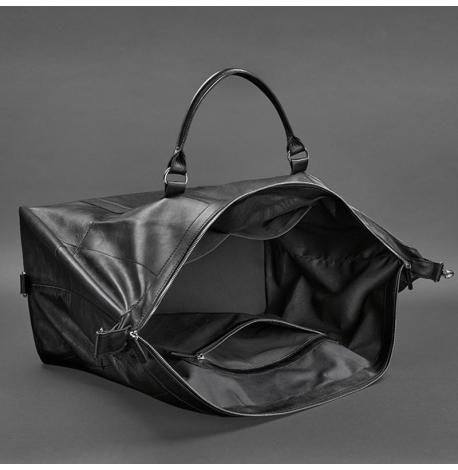 Шкіряна дорожня сумка чорна