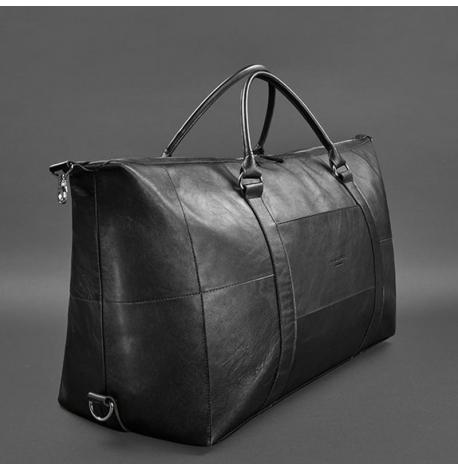 Шкіряна дорожня сумка чорна