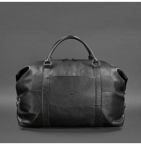 Шкіряна дорожня сумка чорна