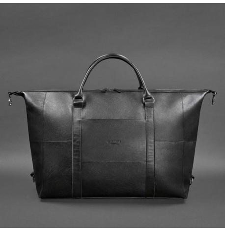 Шкіряна дорожня сумка чорна