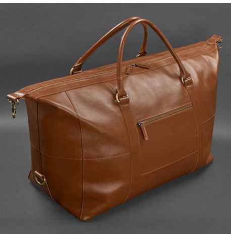 Кожаная дорожная сумка (светло-коричневая)