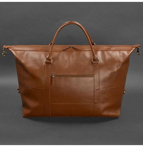 Кожаная дорожная сумка (светло-коричневая)