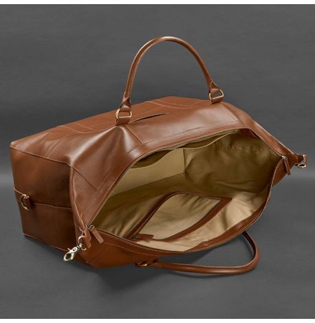 Кожаная дорожная сумка (светло-коричневая)