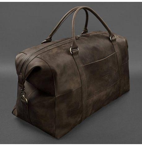 Шкіряна дорожня сумка (темно-коричнева)