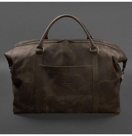 Шкіряна дорожня сумка (темно-коричнева)