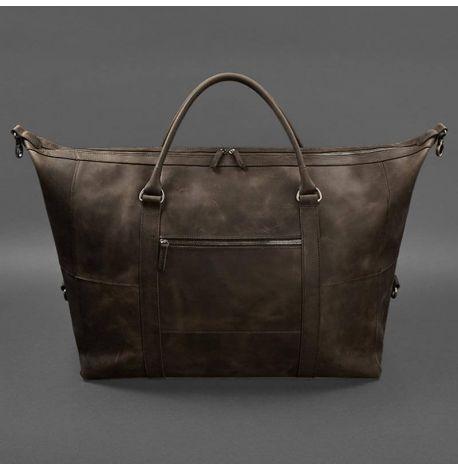 Шкіряна дорожня сумка (темно-коричнева)