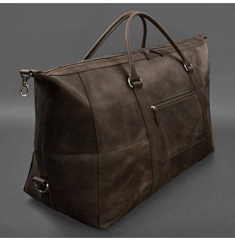 Шкіряна дорожня сумка (темно-коричнева)