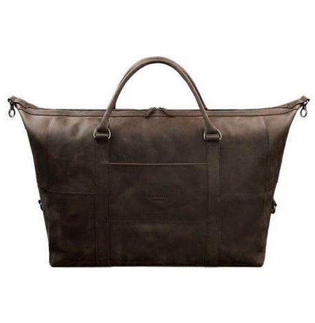 Шкіряна дорожня сумка (темно-коричнева)