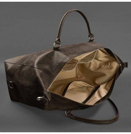Шкіряна дорожня сумка (темно-коричнева)