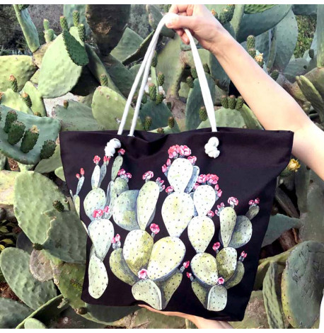 Пляжная сумка Malibu "Цветущие кактусы"