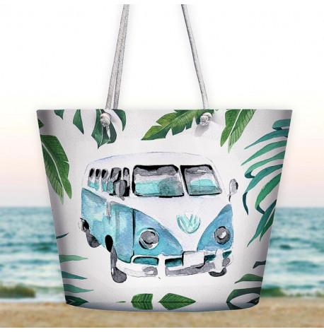 Пляжна сумка Malibu "Бірюзовий Volkswagen хіппімобіль"