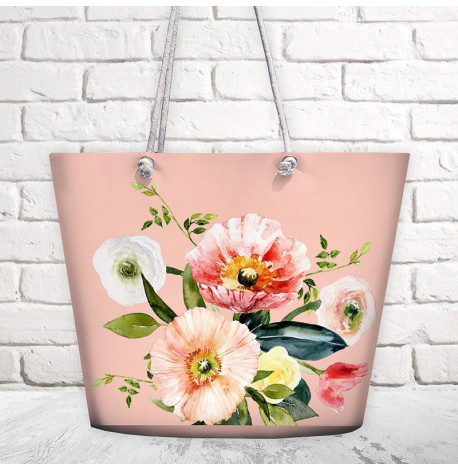 Пляжна сумка Malibu "Ніжний квітковий букет"