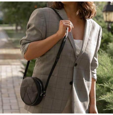 Женская кожаная сумка "Бон-бон" черная (кожа krast)