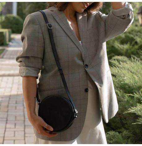 Женская кожаная сумка "Бон-бон" черная (кожа krast)