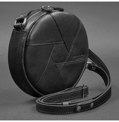 Женская кожаная сумка "Бон-бон" черная (кожа krast)