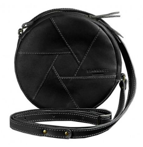 Женская кожаная сумка "Бон-бон" черная (кожа krast)