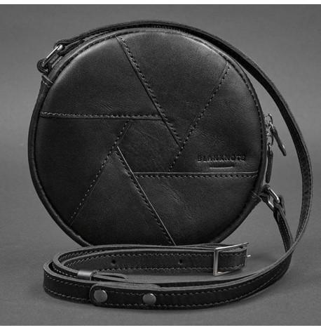 Женская кожаная сумка "Бон-бон" черная (кожа krast)