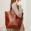 Сумка-шоппер из кожи DD (светло-коричневая)
