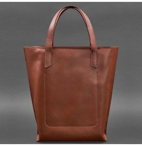 Сумка-шоппер из кожи DD (светло-коричневая)