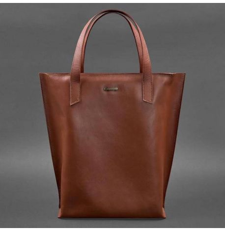 Сумка-шоппер из кожи DD (светло-коричневая)