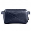 Поясна сумка-бананка Dropbag Maxi шкіряна (темно-синій)