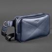 Поясна сумка-бананка Dropbag Maxi шкіряна (темно-синій)