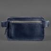 Поясна сумка-бананка Dropbag Maxi шкіряна (темно-синій)