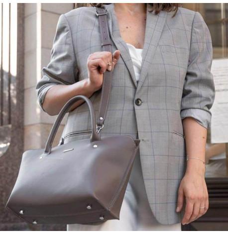 Сумка кожаная женская Midi (темно-бежевая)