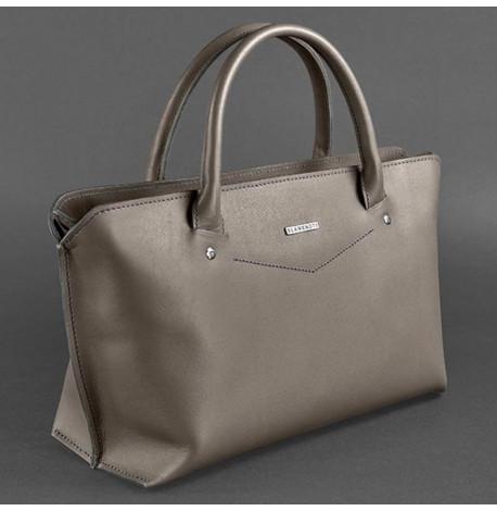 Сумка кожаная женская Midi (темно-бежевая)